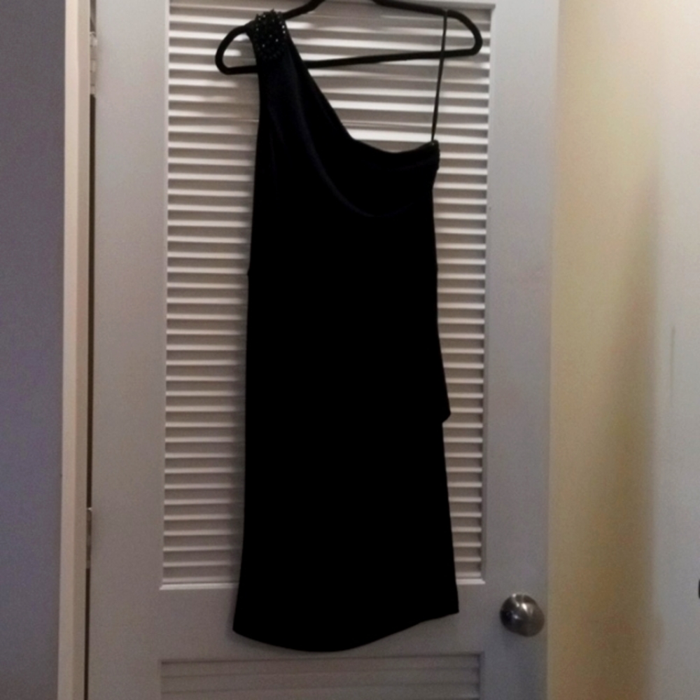 Black off shoulder dress with not real black gems